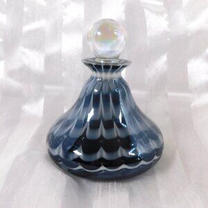 Black White and Gray Art Glass Perfume Bottle # 26257